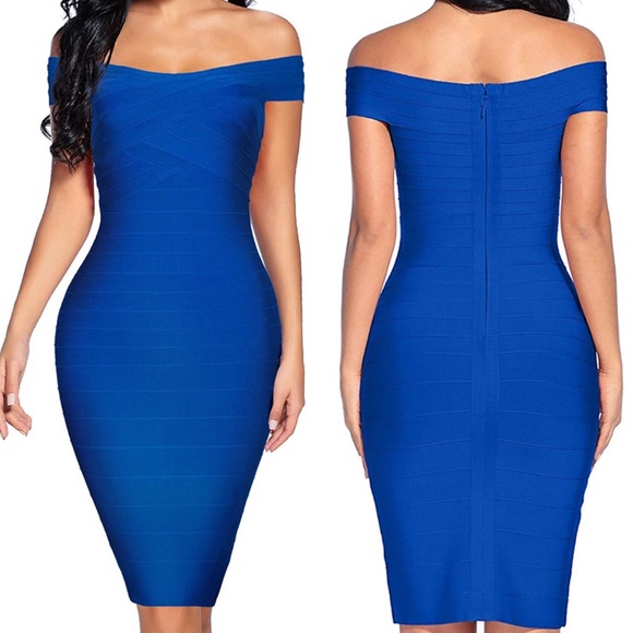 THINK VINTAGE ONLINE Dresses & Skirts - BLUE Girls Night Out Bandage Dress *NWT*